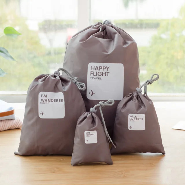 Travel Packing Organizers Four Piece Set Polyester Lightweight Storage Cubes