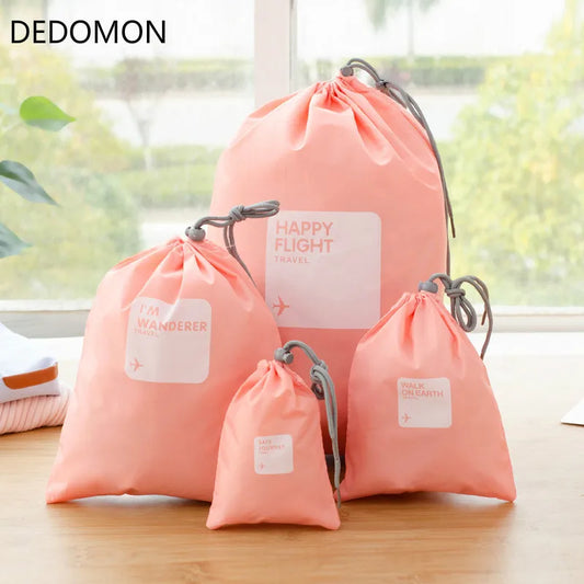Travel Packing Organizers Four Piece Set Polyester Lightweight Storage Cubes