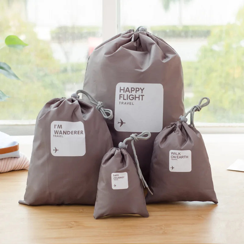 Travel Packing Organizers Four Piece Set Polyester Lightweight Storage Cubes