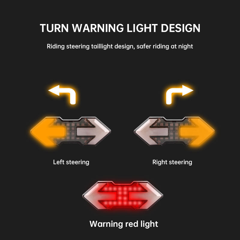 USB Charging Wireless Remote Control Bicycle Tail Indicator Light Night Safety