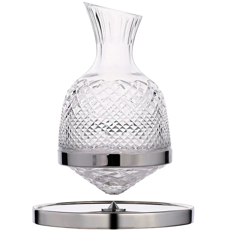 Luxury 360 Degree Rotating Crystal Glass Wine Decanter 1500ML Home Bar Accessory