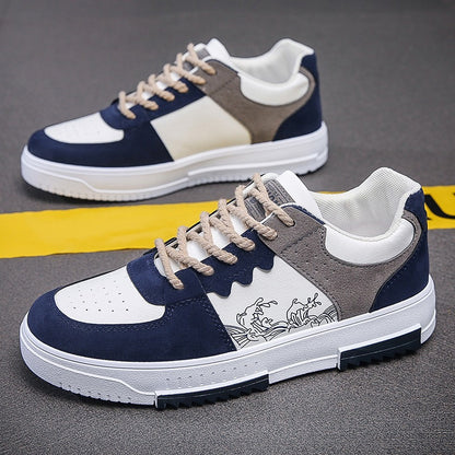 Men's Low Cut Detailed Artwork Two Tone Sports leisure Shoes Footwear