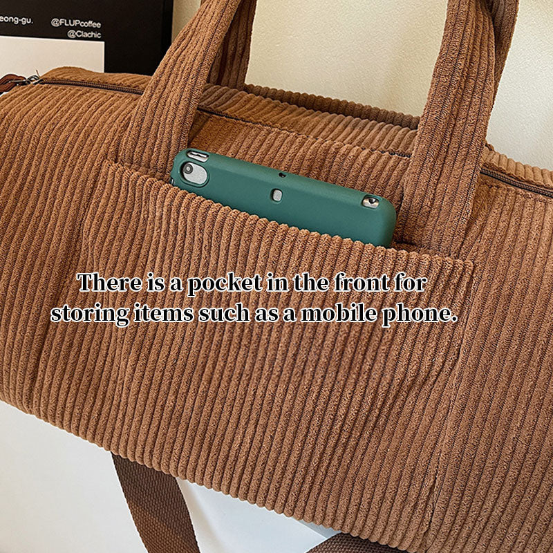High Capacity Unisex Corduroy Crossbody Bag Sports Shoulder Adjustable Strap