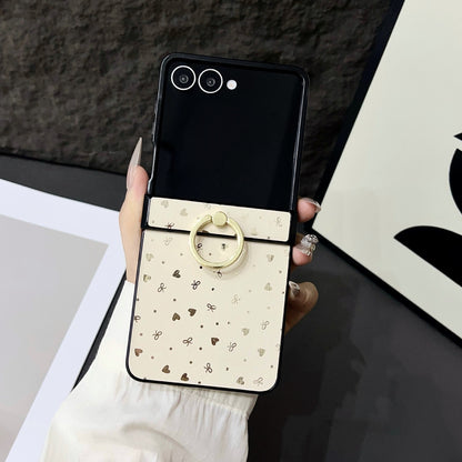 For Samsung Z Flip 7 6 5 4 Protective Case Star Ring Holder Polycarbonate