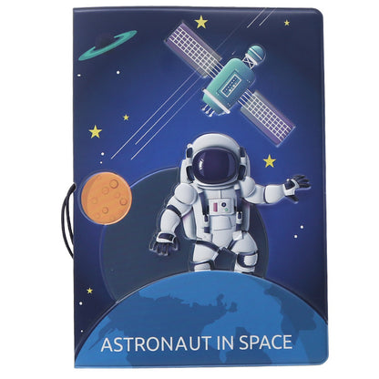 Astronaut and Planets Themed Passport Cover for Secure Travel Document Safety