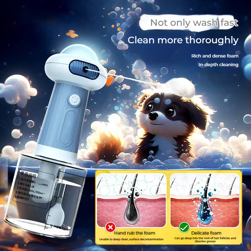 Automatic Pet Shower Foaming Machine Dog Cat Bubble Bath Cleanser Grooming Tool