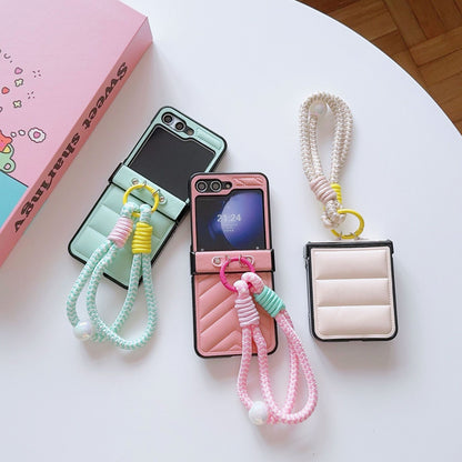 For Samsung Galaxy Z Flip Leather Stripe Case 5th Gen Smartphone Protection
