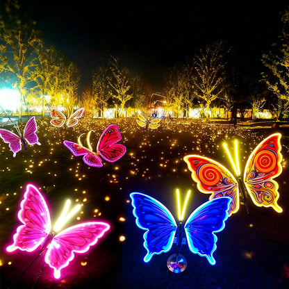 LED Butterfly Lights USB Rechargeable Dynamic Wing Motion Garden Outdoor Decor