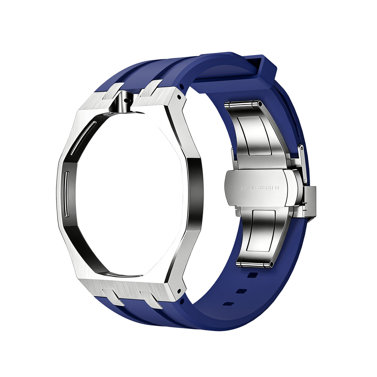 For AP x Swatch Royal Pop Metal Case Silicone Strap 3 12 Crown Steel Clasp