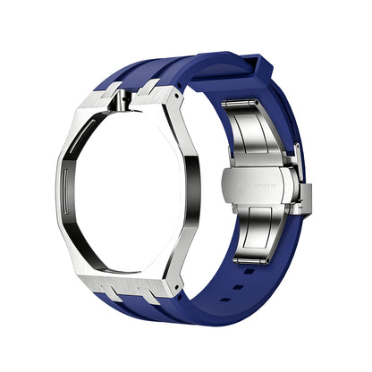 For AP x Swatch Royal Pop Metal Case Silicone Strap 3 12 Crown Steel Clasp