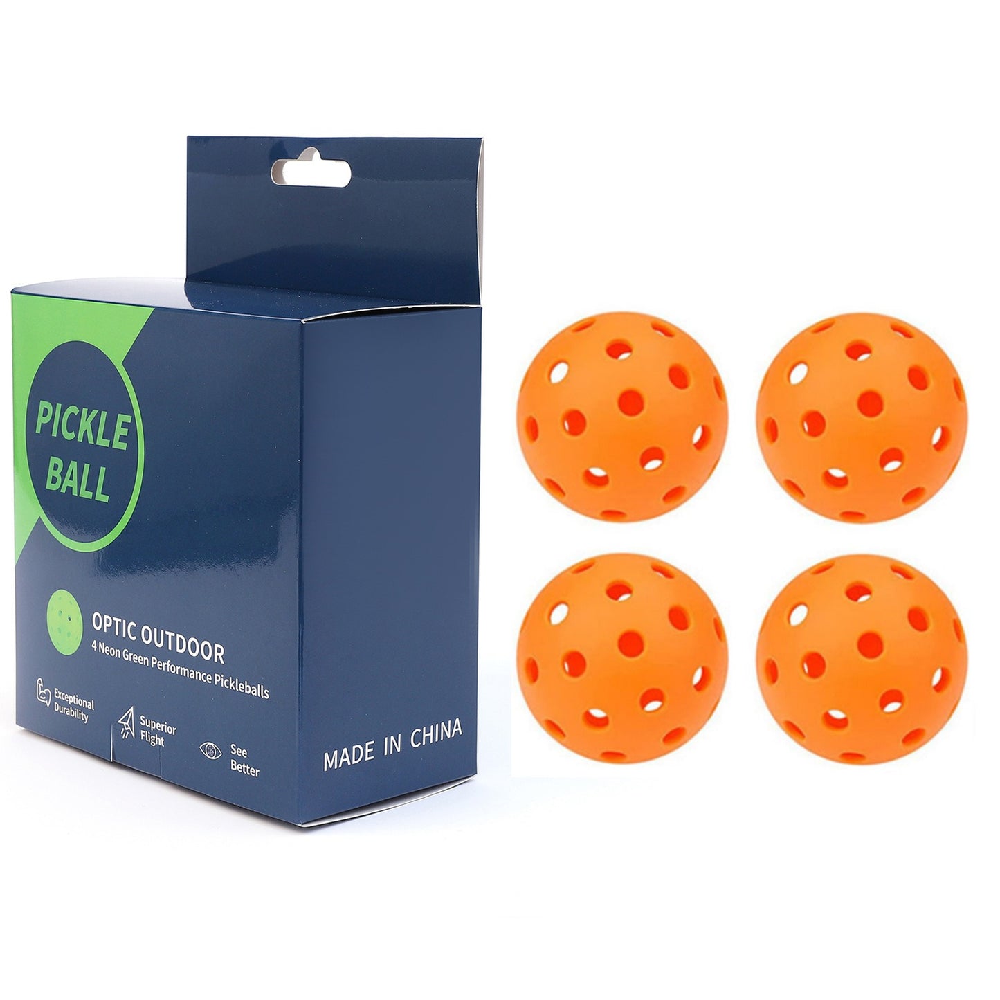 4 / 6 Pack USAPA Approved 74mm 40 Hole Outdoor Pickleball Balls for Hard Floor