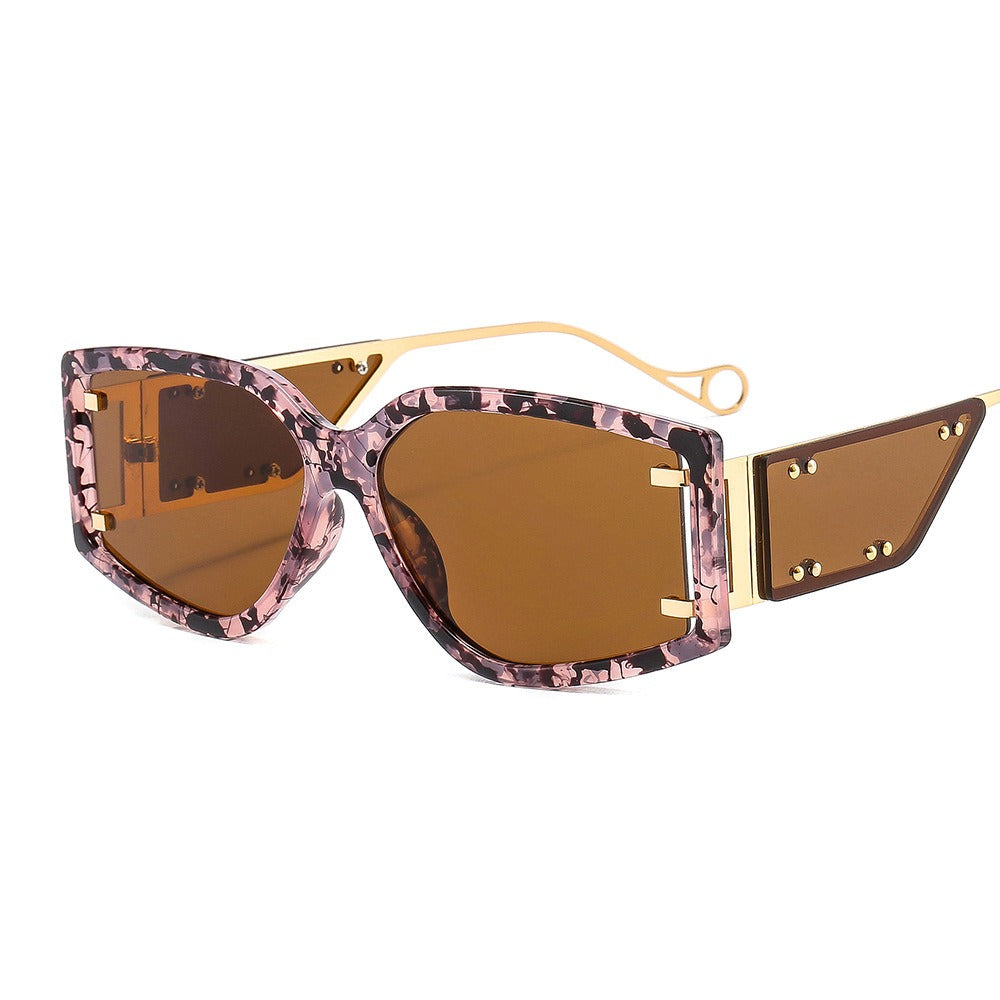 Small Window Rivet Sunglasses with UV400 Protection, Durable Lightweight Frame