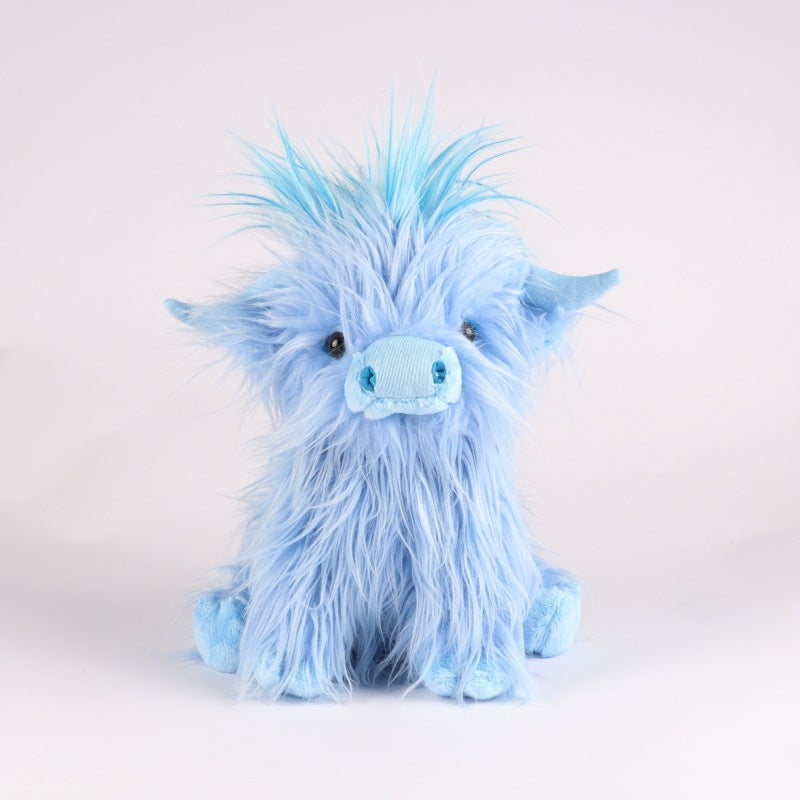 Highland Cow Plush Toy 25cm Realistic Shaggy Fur Soft Toy Durable Bedroom Decor