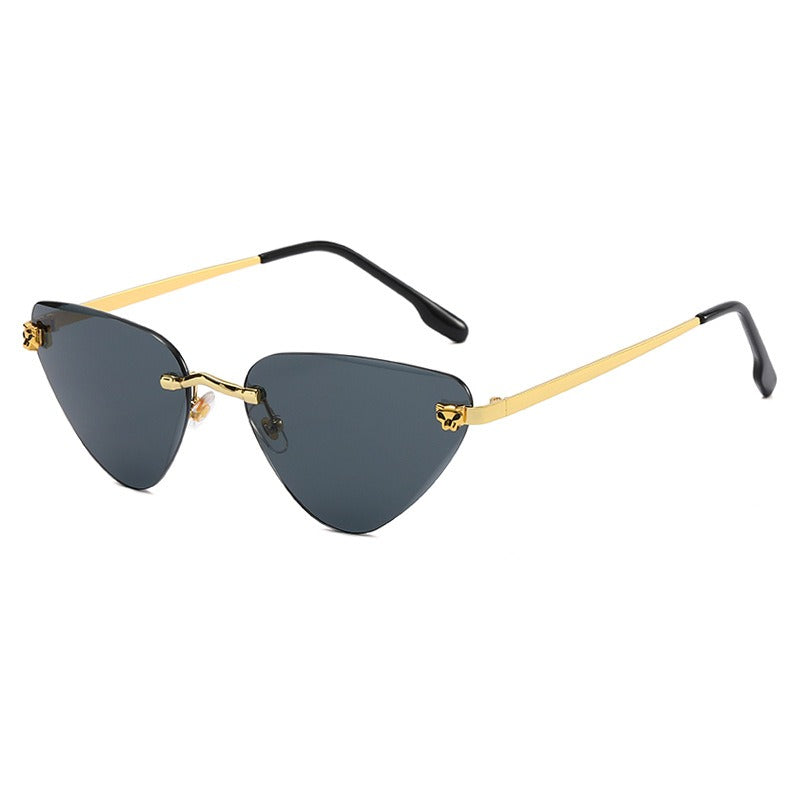 Women's Rimless Cutaway Sunglasses with UV400 Protection and Lightweight Design