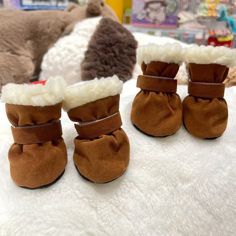 Small Dog Winter Footgear Water Resistant Traction Sole Paw Protective Boots