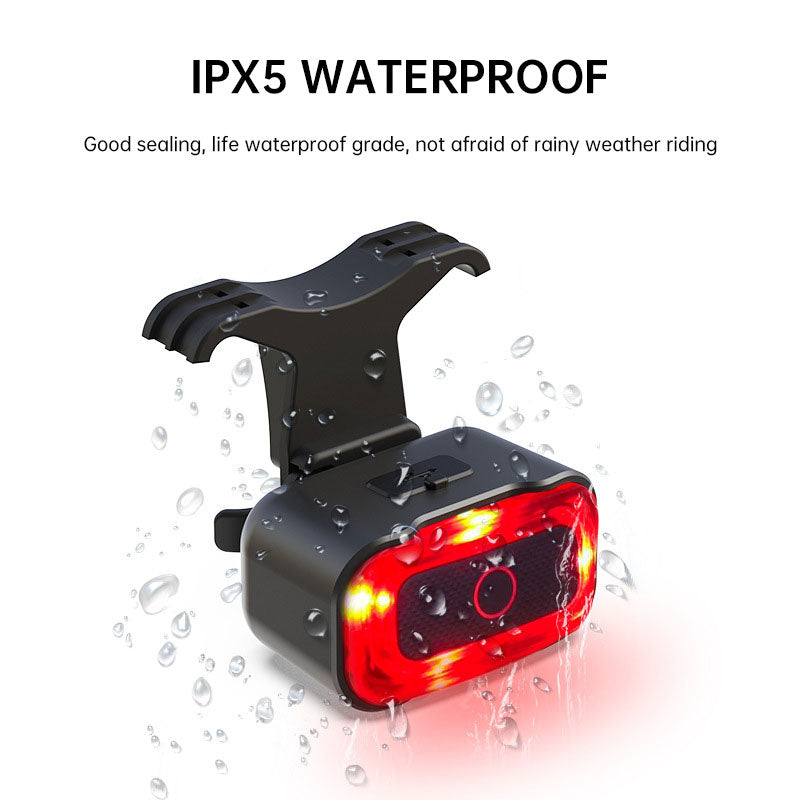 LED Bicycle Taillight USB Rechargeable Smart Safety Light with Induction Brake