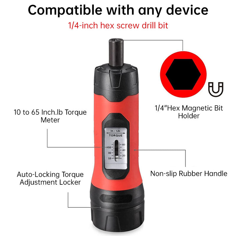Torque Screwdriver Set 1/4 Inch Drive 10-65 in-lb Professional Gunsmith Tool