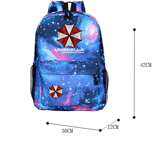 Canvas Backpack Durable School Bag Teenagers Lightweight For Resident Evil Fans