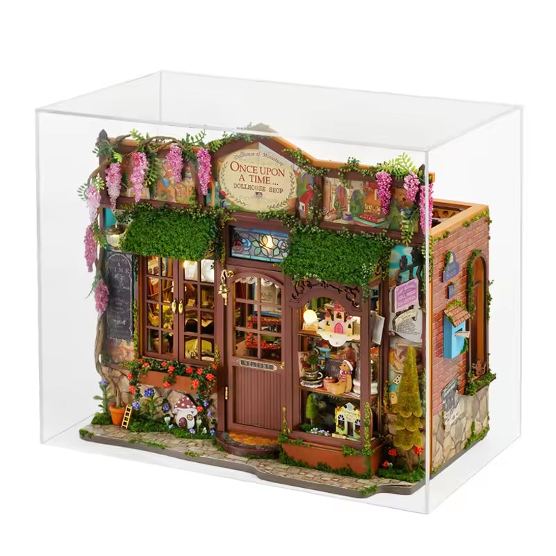 Miniature Wooden Fairy Tale Bookend Dollhouse Kit Craft Home Ornament Display
