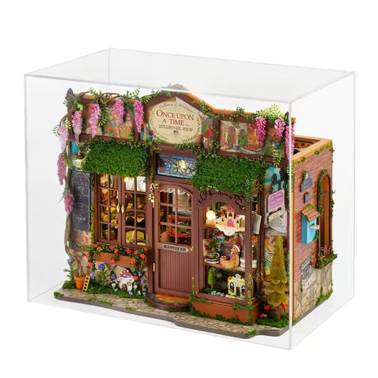 Miniature Wooden Fairy Tale Bookend Dollhouse Kit Craft Home Ornament Display