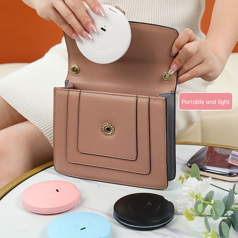 2x Portable LED Makeup Mirror Compact Rechargeable Beauty Light Travel Vanity