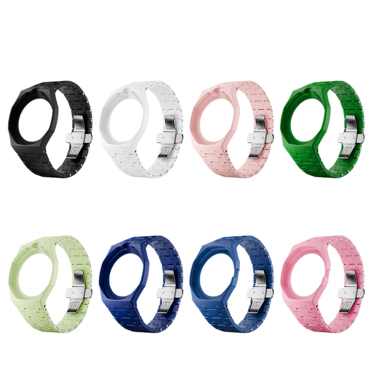 For AP x Swatch Royal Pop Ceramic Watch Case Strap Brushed Stainless Steel Clasp