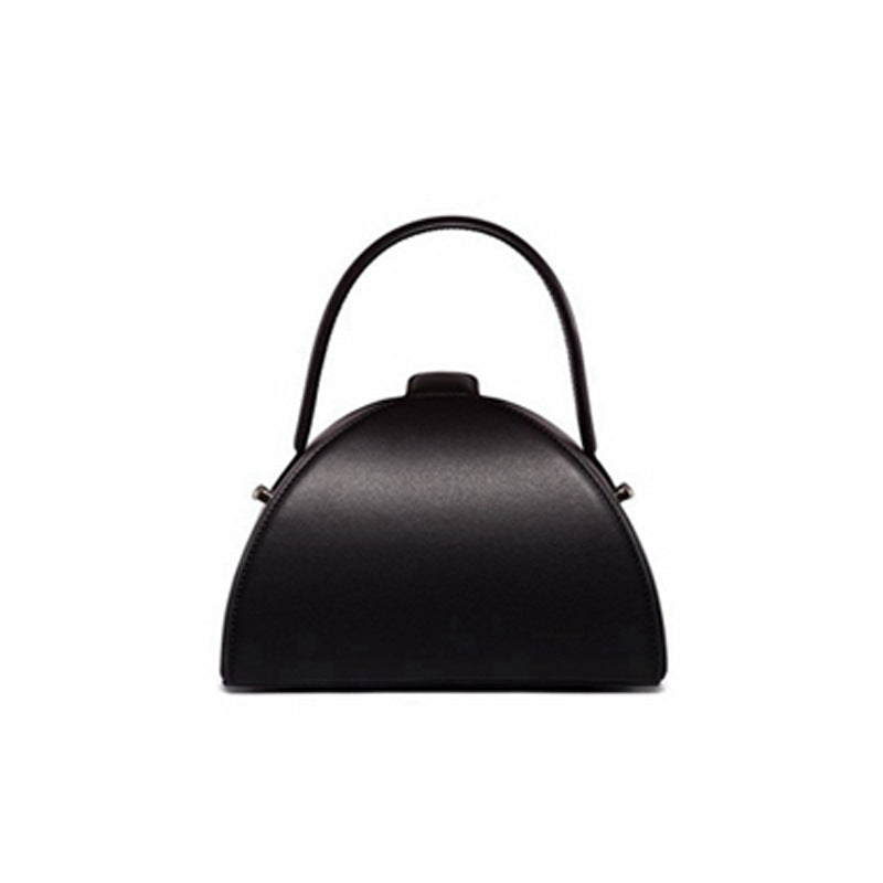 Compact Trendy Women's Half-Circle Leather Handbag Crossbody Bag Daily