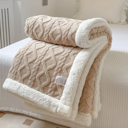 Double-Layer Polar Fleece Blanket for Winter Comfort, Thick and Soft Insulation