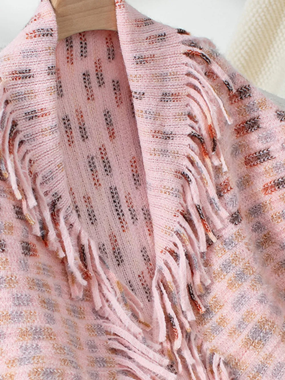 Fringe Open Front Boho Poncho Women’s Half Sleeve Cardigan Knit Cape Shawl Wrap