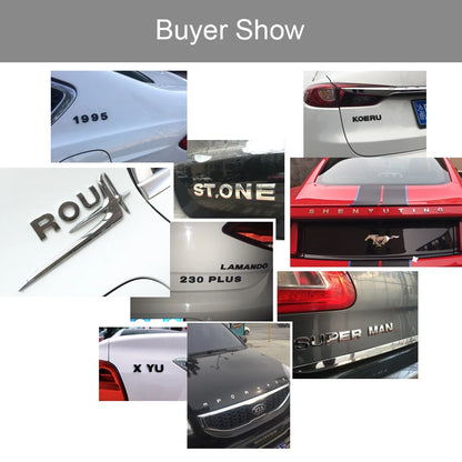 25mm 3D Curved Car Chrome Metal Alphabet Letters Emblem Decoration Stickers A-Z