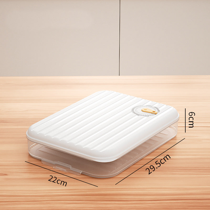 Dumpling Box Frozen Fresh Storage Stackable Snap Latch Vent 29.5cm 22cm 6cm