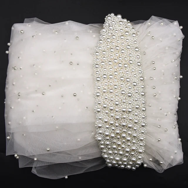 Cathedral Wedding Veil Premium Pearl Embellishments Elegant Bridal Accessory