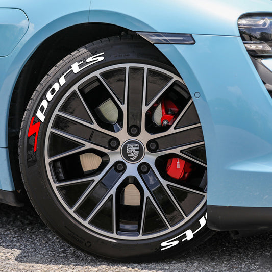 3D Sports Series Vehicle Tire Stickers Durable Rubber Weatherproof 33cm Long