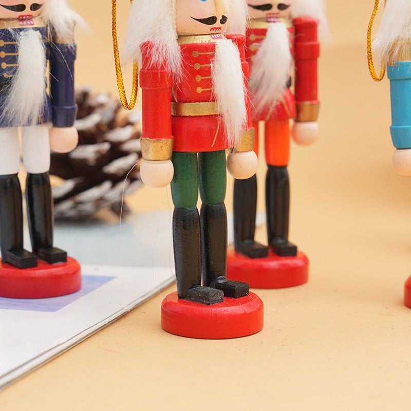 Set of 6 Christmas Nutcracker Ornament Wooden Figurines Xmas Tree Decor 12.5cm