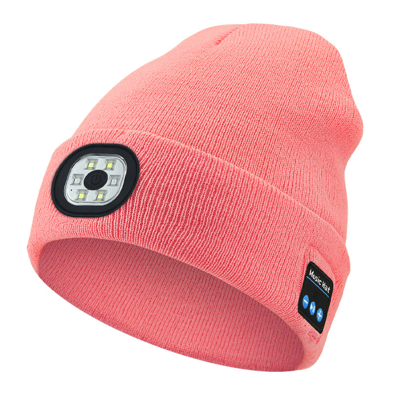 Bluetooth 5.4 Stereo LED Beanie USB Rechargeable Three-Level Light Winter Hat
