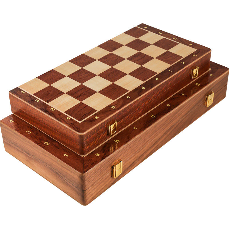 Deluxe Solid Wood International Chess Set Large Board Strategy Game for All Ages