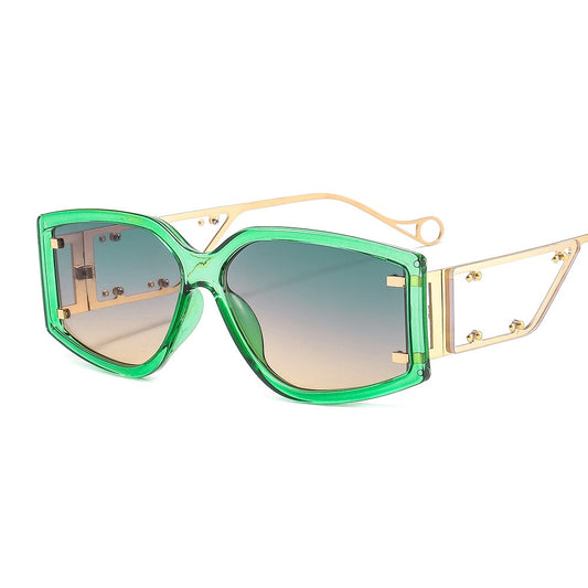 Small Window Rivet Sunglasses with UV400 Protection, Durable Lightweight Frame