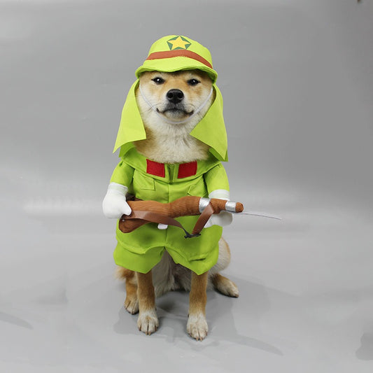 Funny Pet Costume for Halloween Shiba Inu Cat Dog Transformation Outfit