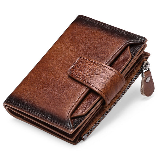 Men's Genuine Cowhide Leather Wallet Stylish Casual Design 14 Card Slots Gift