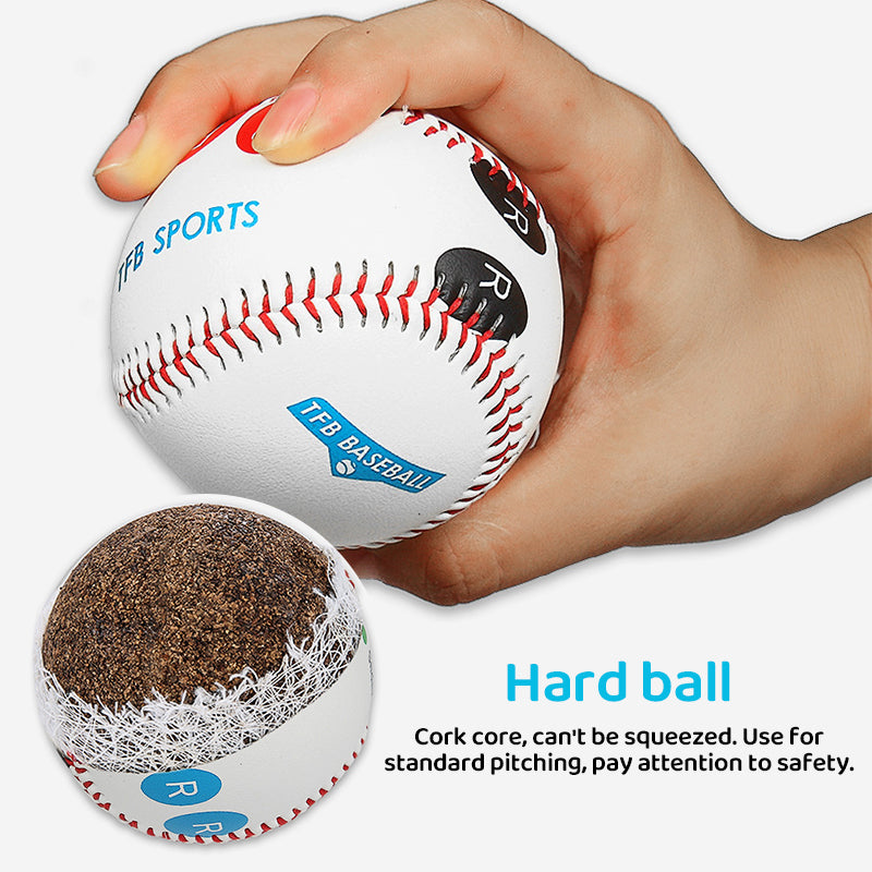 9-inch Professional Standard Training Baseball Durable PVC Outer Enhanced Grip