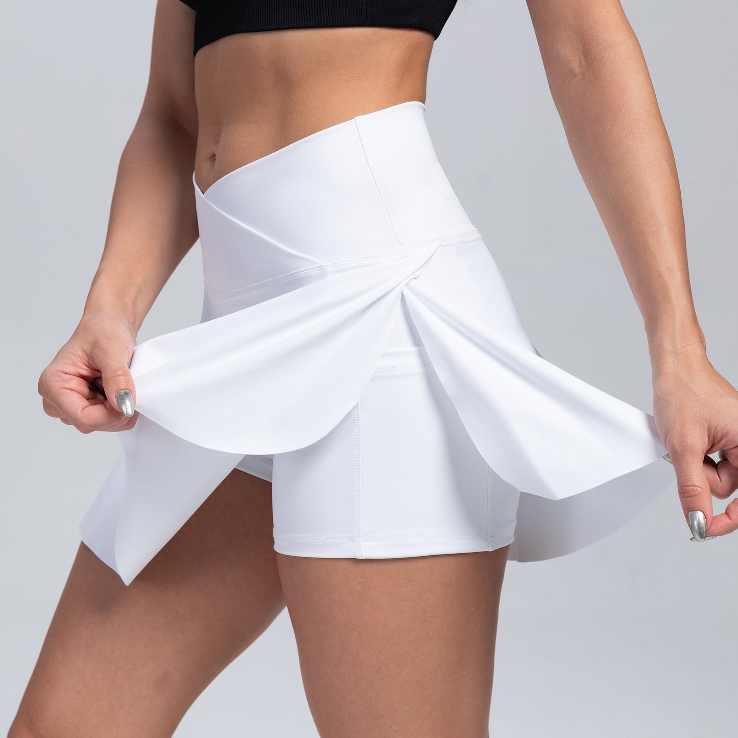 Women’s High Waisted Sports Skirt with Shorts, Yoga & Tennis Wear, Solid Colours