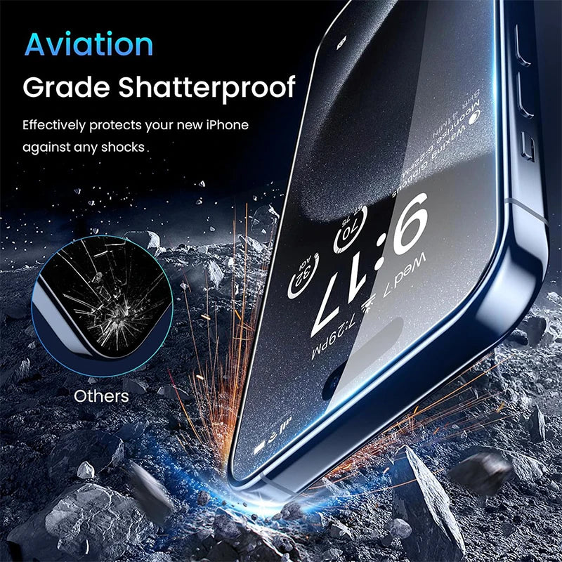 4 Pack Anti-Spy Tempered Glass For iPhone 15 14 13 Pro Max Privacy Screen