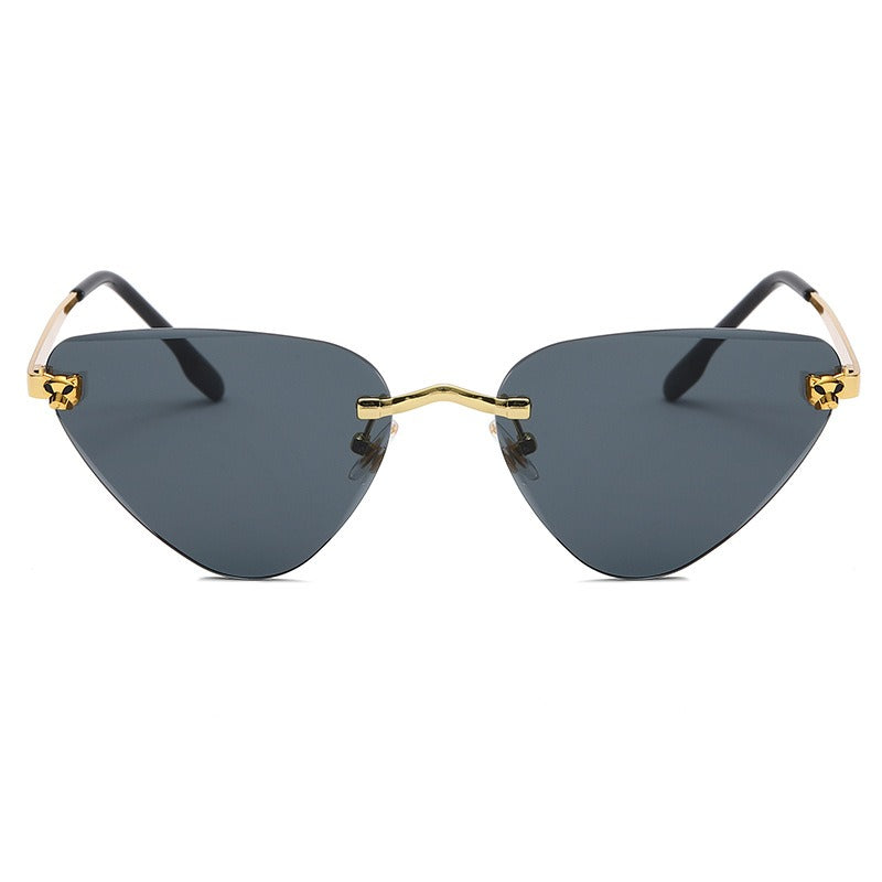 Women's Rimless Cutaway Sunglasses with UV400 Protection and Lightweight Design