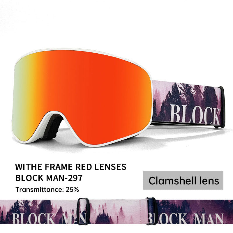 Winter Sports Ski Goggles Double Layer UV Protection Anti-Fog Adjustable Fit