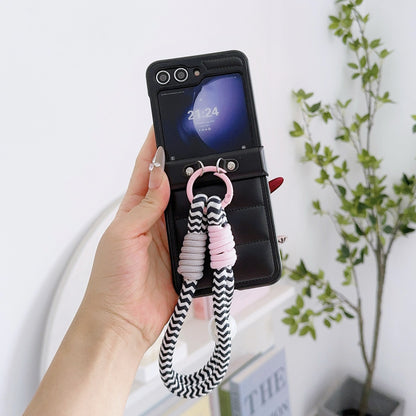 For Samsung Galaxy Z Flip Leather Stripe Case 5th Gen Smartphone Protection