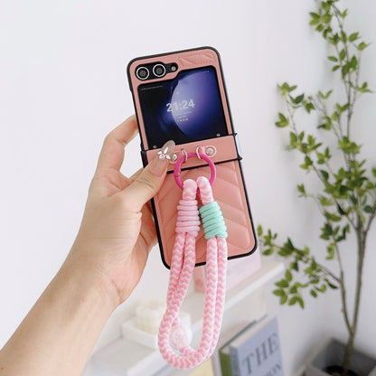 For Samsung Galaxy Z Flip Leather Stripe Case 5th Gen Smartphone Protection