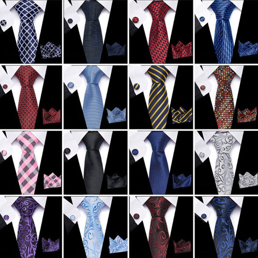 Men's 3pc Tie Set Suit Accessory 53 Options Elegant Designs Smart Business