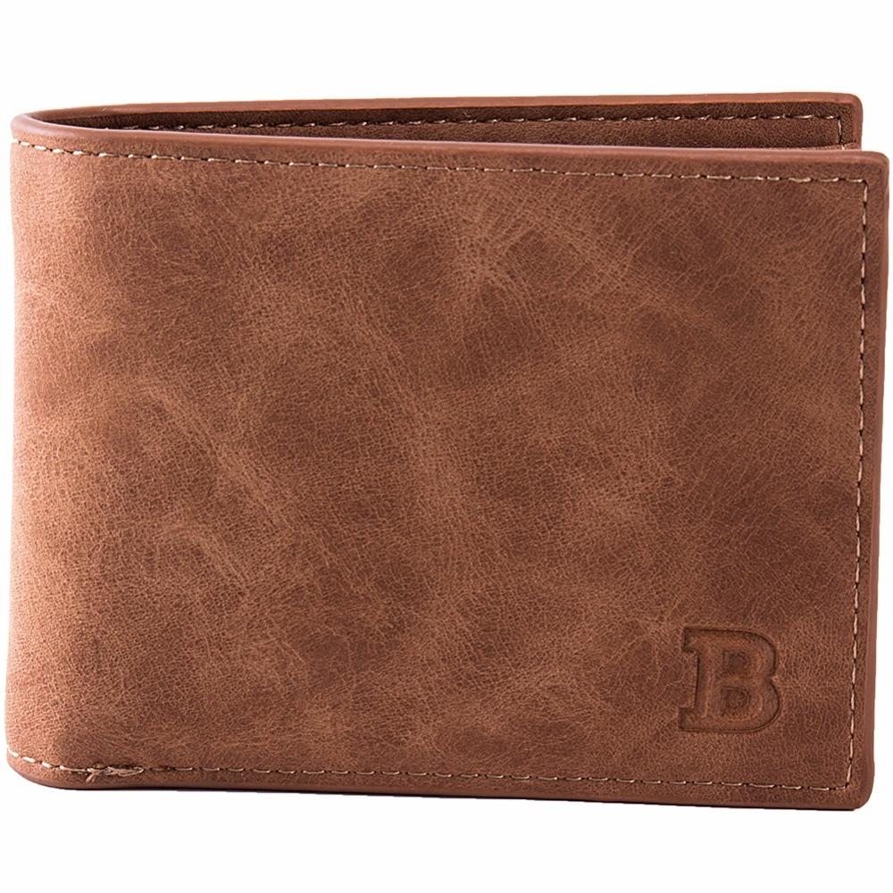 Men’s Wallet Coin Bag Zip Slim PU Leather Money Clip Card Holder Brown