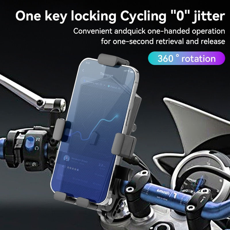 Motorcycle Scooter Bike Mobile Phone Holder Secure 360 Degree Rotatable Mount