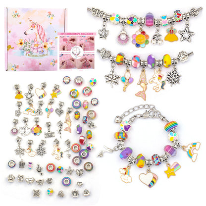 DIY Children’s Bracelet Kit, Bulk Charms & Beads, Gift Box, Kids Jewelry Making